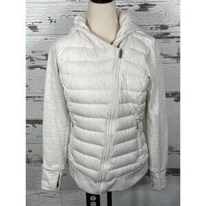 ATHLETA Inlet Hooded Puffer Jacket Winter White Sz S EUC